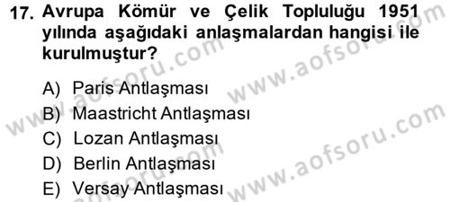 Yerel Yönetimler Dersi 2014 - 2015 Yılı (Final) Dönem Sonu Sınav Soruları 17. Soru