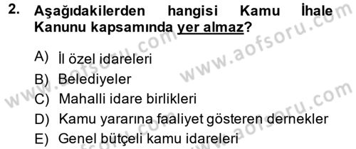 Yerel Yönetimler Dersi 2014 - 2015 Yılı (Final) Dönem Sonu Sınav Soruları 2. Soru