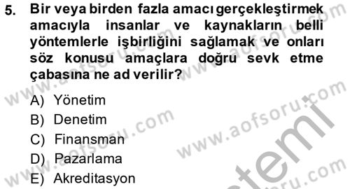 Yerel Yönetimler Dersi 2014 - 2015 Yılı (Final) Dönem Sonu Sınav Soruları 5. Soru