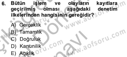 Yerel Yönetimler Dersi 2014 - 2015 Yılı (Final) Dönem Sonu Sınav Soruları 6. Soru