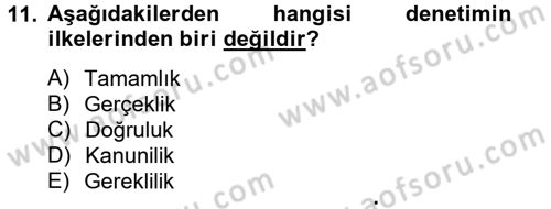 Yerel Yönetimler Dersi 2014 - 2015 Yılı Tek Ders Sınav Soruları 11. Soru