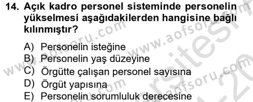 Yerel Yönetimler Dersi 2014 - 2015 Yılı Tek Ders Sınav Soruları 14. Soru