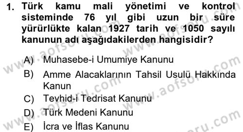 Yerel Yönetimler Dersi 2015 - 2016 Yılı (Final) Dönem Sonu Sınav Soruları 1. Soru