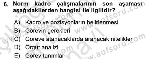 Yerel Yönetimler Dersi 2015 - 2016 Yılı (Final) Dönem Sonu Sınav Soruları 6. Soru