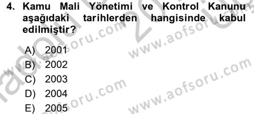 Yerel Yönetimler Dersi 2016 - 2017 Yılı 3 Ders Sınav Soruları 4. Soru