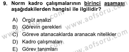 Yerel Yönetimler Dersi 2016 - 2017 Yılı 3 Ders Sınav Soruları 9. Soru