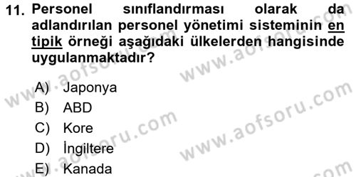 Yerel Yönetimler Dersi 2016 - 2017 Yılı (Final) Dönem Sonu Sınav Soruları 11. Soru