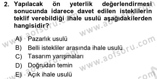 Yerel Yönetimler Dersi 2016 - 2017 Yılı (Final) Dönem Sonu Sınav Soruları 2. Soru