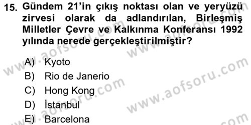 Yerel Yönetimler Dersi 2017 - 2018 Yılı 3 Ders Sınav Soruları 15. Soru