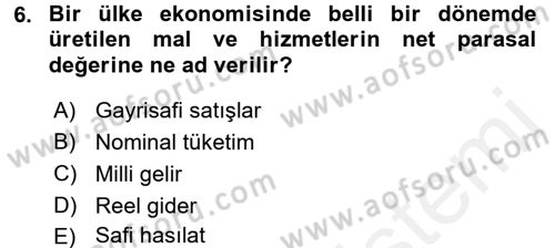 Yerel Yönetimler Dersi 2017 - 2018 Yılı 3 Ders Sınav Soruları 6. Soru