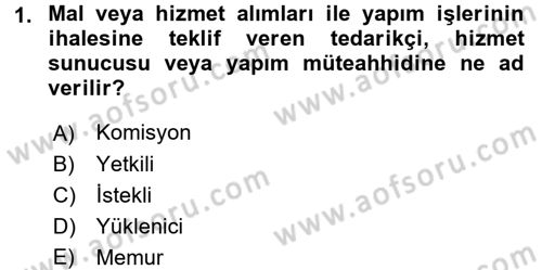 Yerel Yönetimler Dersi 2017 - 2018 Yılı (Final) Dönem Sonu Sınav Soruları 1. Soru