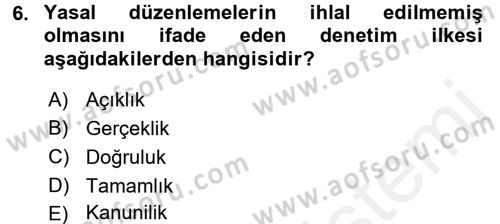 Yerel Yönetimler Dersi 2017 - 2018 Yılı (Final) Dönem Sonu Sınav Soruları 6. Soru