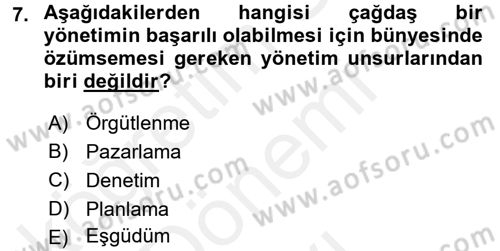Yerel Yönetimler Dersi 2017 - 2018 Yılı (Final) Dönem Sonu Sınav Soruları 7. Soru