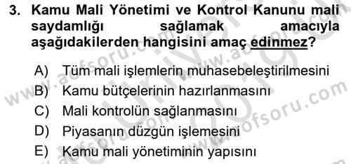 Yerel Yönetimler Dersi 2018 - 2019 Yılı 3 Ders Sınav Soruları 3. Soru
