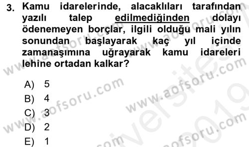 Yerel Yönetimler Dersi 2018 - 2019 Yılı (Final) Dönem Sonu Sınav Soruları 3. Soru