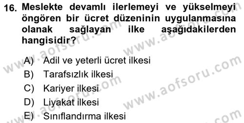 Yerel Yönetimler Dersi 2020 - 2021 Yılı Yaz Okulu Sınav Soruları 16. Soru