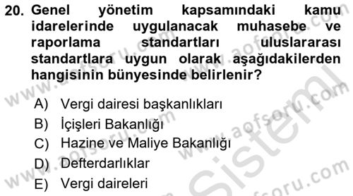 Yerel Yönetimler Dersi 2021 - 2022 Yılı (Vize) Ara Sınav Soruları 20. Soru