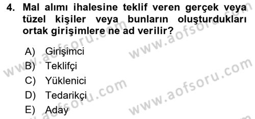 Yerel Yönetimler Dersi 2023 - 2024 Yılı Yaz Okulu Sınav Soruları 4. Soru