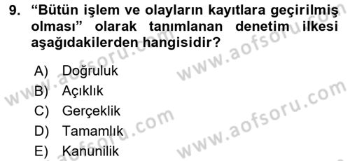 Yerel Yönetimler Dersi 2023 - 2024 Yılı Yaz Okulu Sınav Soruları 9. Soru