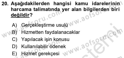 Yerel Yönetimler Dersi 2024 - 2025 Yılı (Vize) Ara Sınav Soruları 20. Soru