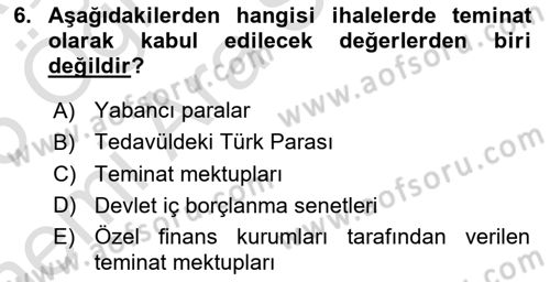 Yerel Yönetimler Dersi 2024 - 2025 Yılı (Vize) Ara Sınav Soruları 6. Soru