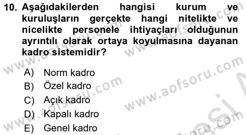 Yerel Yönetimler Dersi 2024 - 2025 Yılı (Final) Dönem Sonu Sınav Soruları 10. Soru