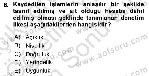 Yerel Yönetimler Dersi 2024 - 2025 Yılı (Final) Dönem Sonu Sınav Soruları 6. Soru