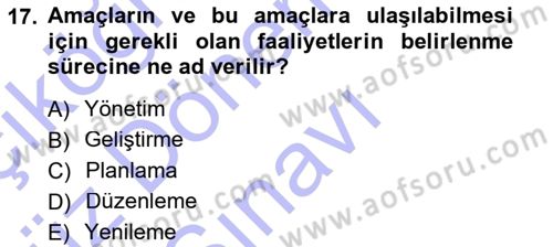 Şehircilik Dersi 2012 - 2013 Yılı (Final) Dönem Sonu Sınav Soruları 17. Soru