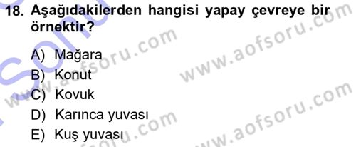 Şehircilik Dersi 2012 - 2013 Yılı (Final) Dönem Sonu Sınav Soruları 18. Soru