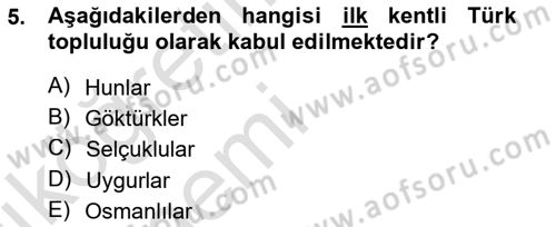 Şehircilik Dersi 2013 - 2014 Yılı Tek Ders Sınav Soruları 5. Soru