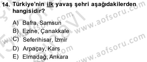Şehircilik Dersi 2014 - 2015 Yılı Tek Ders Sınav Soruları 14. Soru