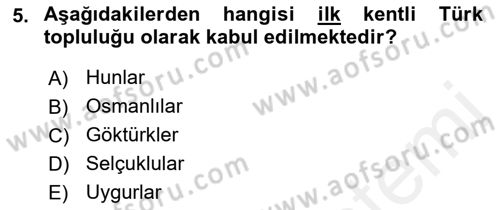 Şehircilik Dersi 2015 - 2016 Yılı Tek Ders Sınav Soruları 5. Soru