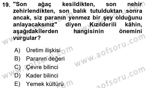 Şehircilik Dersi 2016 - 2017 Yılı 3 Ders Sınav Soruları 19. Soru