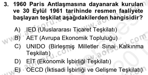 Şehircilik Dersi 2017 - 2018 Yılı (Final) Dönem Sonu Sınav Soruları 3. Soru