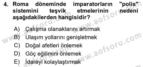 Şehircilik Dersi 2018 - 2019 Yılı 3 Ders Sınav Soruları 4. Soru