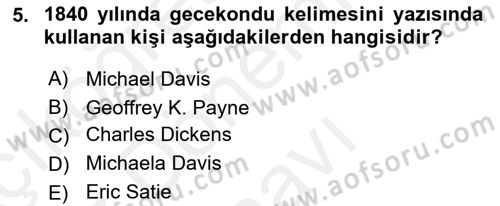 Şehircilik Dersi 2018 - 2019 Yılı (Final) Dönem Sonu Sınav Soruları 5. Soru