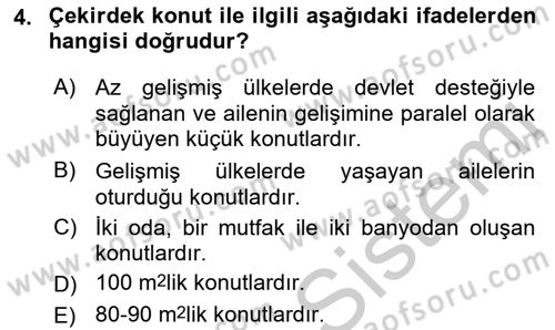 Şehircilik Dersi 2018 - 2019 Yılı Yaz Okulu Sınav Soruları 4. Soru