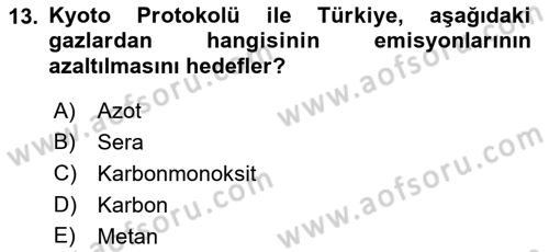 Şehircilik Dersi 2019 - 2020 Yılı (Final) Dönem Sonu Sınav Soruları 13. Soru