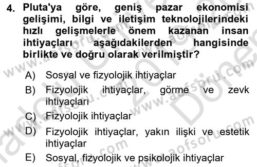 Şehircilik Dersi 2019 - 2020 Yılı (Final) Dönem Sonu Sınav Soruları 4. Soru